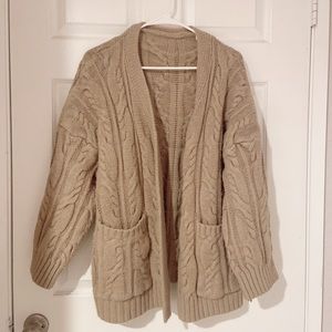 y2k Oversized cable knit cardigan